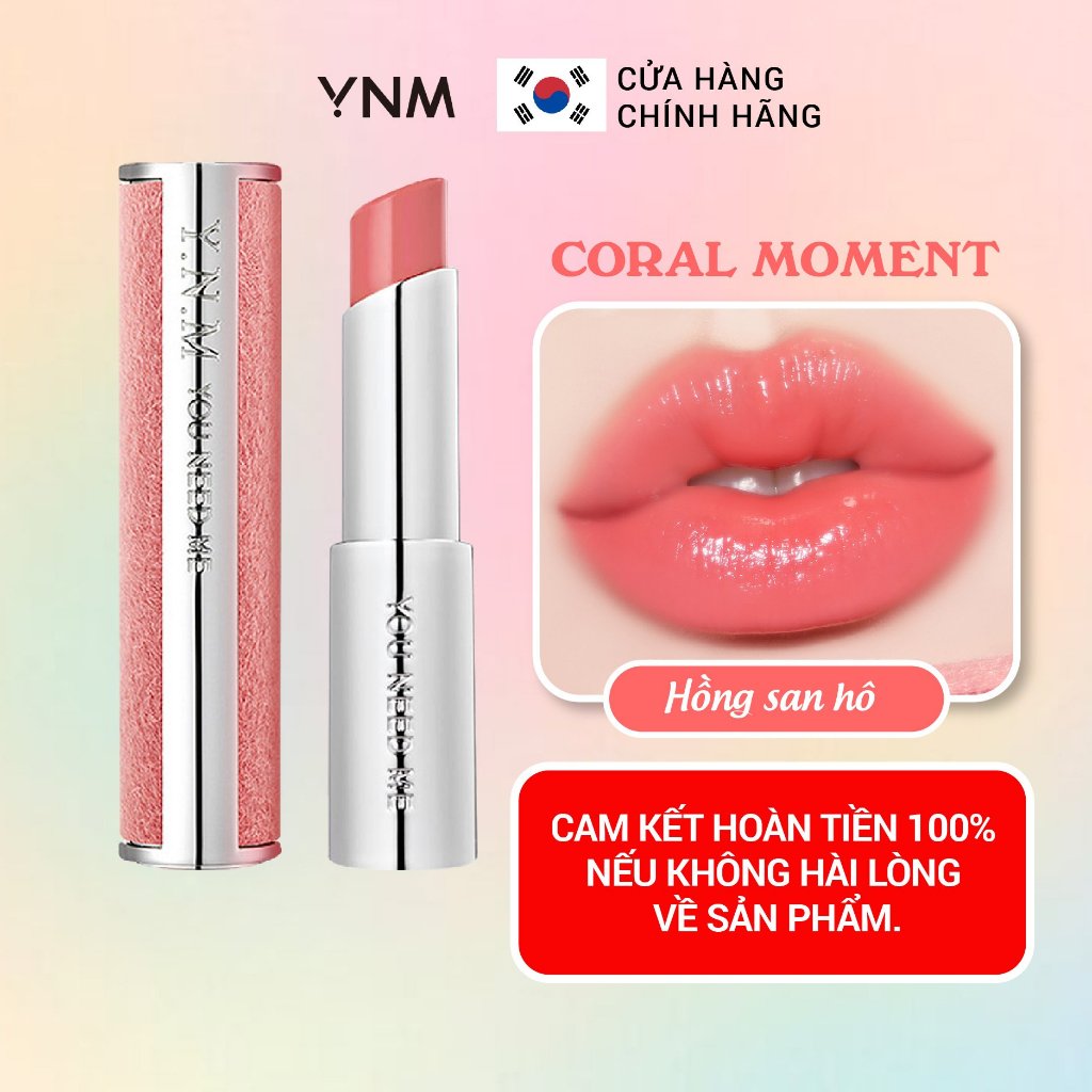 Son Dưỡng Lì Có Màu Ynm Candy Pop Glow Melting Balm Coral Moment 3g Đỏ