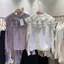 Áo sơ mi cổ bèo mix ren chất đũi lụa tiểu thư nữ tính SANA CLOSET