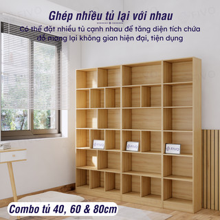 [Freeship Toàn Quốc] Kệ Sách Để Sàn FIVO FB70, Tấm Lưng Dày Dặn, Lắp Ráp Dễ Dàng, Chất Liệu Gỗ MDF Cao Cấp (80x24x178cm)