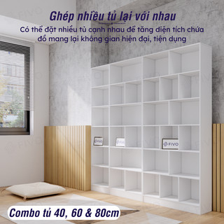 [Freeship Toàn Quốc] Kệ Sách Đứng Thông Minh FIVO Mẫu FB70, Tấm Lưng Chắc Chắn, Tặng Phụ Kiện Lắp Ráp (40x24x179cm)