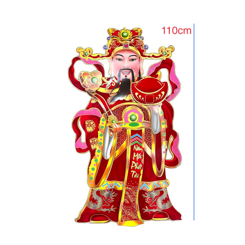 Hình dán thần tài dán cửa trang trí tết 85cm 60cm 55cm 50cm 40cm ...