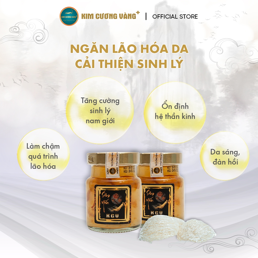 Ảnh Yến Chưng Nhân Sâm Đông Trùng Hạ Thảo Bồi Bổ Cơ Thể Dưỡng Da (6 Lọ/Hộp) - Kim Cương Vàng Plus 2