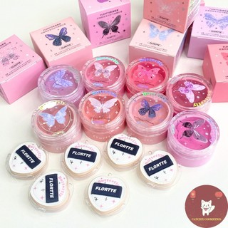 [FLORTTE] Phấn Má Hồng Dạng Kem Xốp FLORTTE Kèm bông mút tán mềm mịn, Blink Blink Butterfly Airy Cream