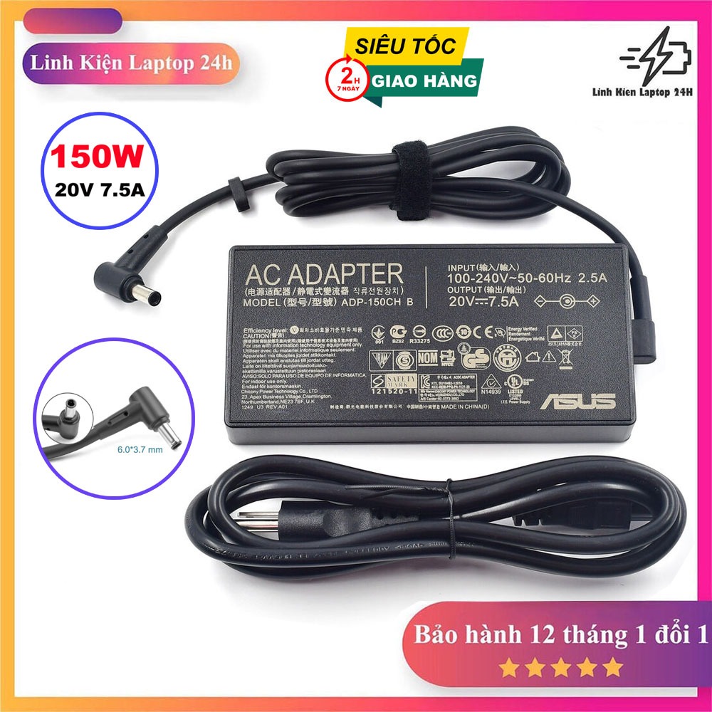 HSXIRQA 150W Caricatore Compatibile Con Asus TUF Gaming A15 A17 F15 F17 FX505 FX566 FX705 FX86 FX95 FX506 FA506 FX706 ROG Strix G G15 G17 G531GD G531GT GL531GT G731G GL731GT G513IH G713IH