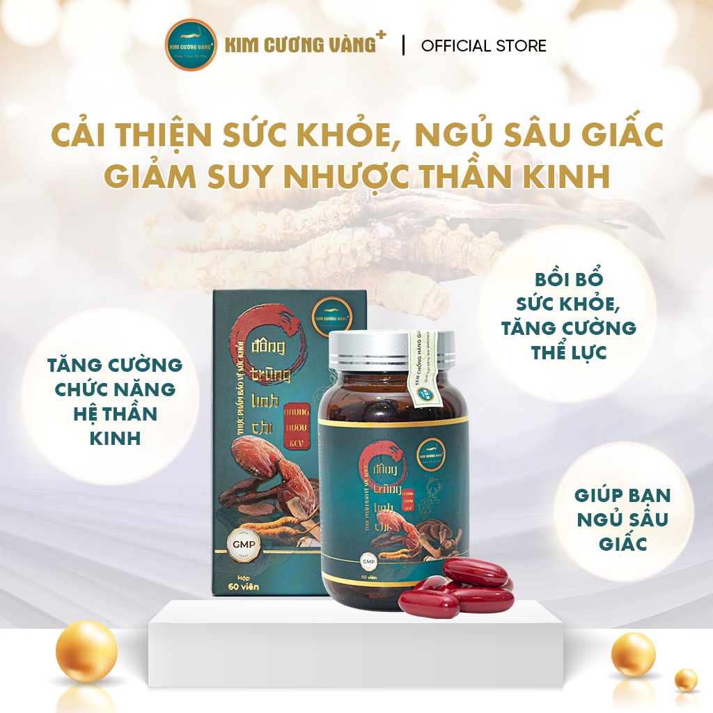 Ảnh Viên Uống Đông Trùng Linh Chi Nhung Hươu Kim Cương Vàng - Tăng Cường Đề Kháng, Bồi Bổ Cơ Thể 60 viên 2