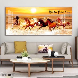 Cỡ Đại Tranh Treo Tường MÃ ĐÁO THÀNH CÔNG IN uv 5D Tráng Gương Cao Cấp Tặng Kèm Đinh Treo Không Cần Khoan Tường.