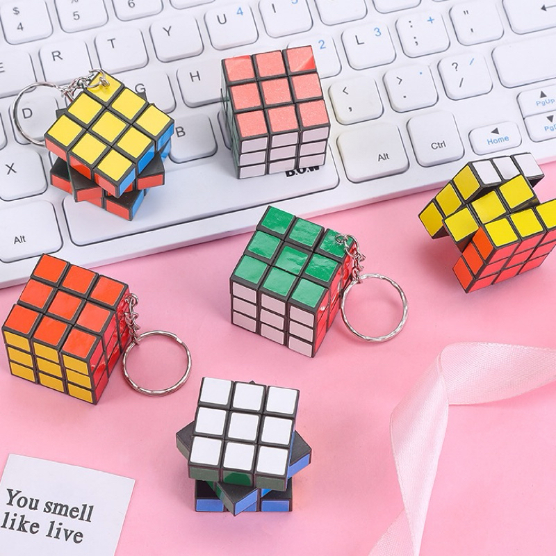 combo 12Móc khóa rubik 3×3 chất lượng cao dùng để treo móc chìa khóa tiện dụng