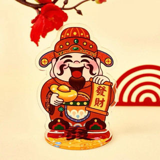 Thần Tài May Mắn Mini Có Đế Decor Xinh Để Bàn Bằng acrylic Phong Cách Trung Hoa Dễ Thương