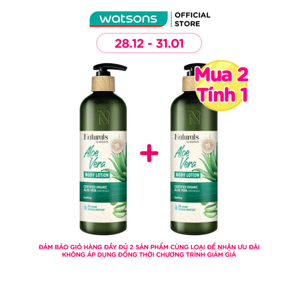 Mã Fmcgwa101 Giảm 8 đơn 250k Sữa Dưỡng Thể Naturals By Watsons True Natural Aloe Vera Body 8611