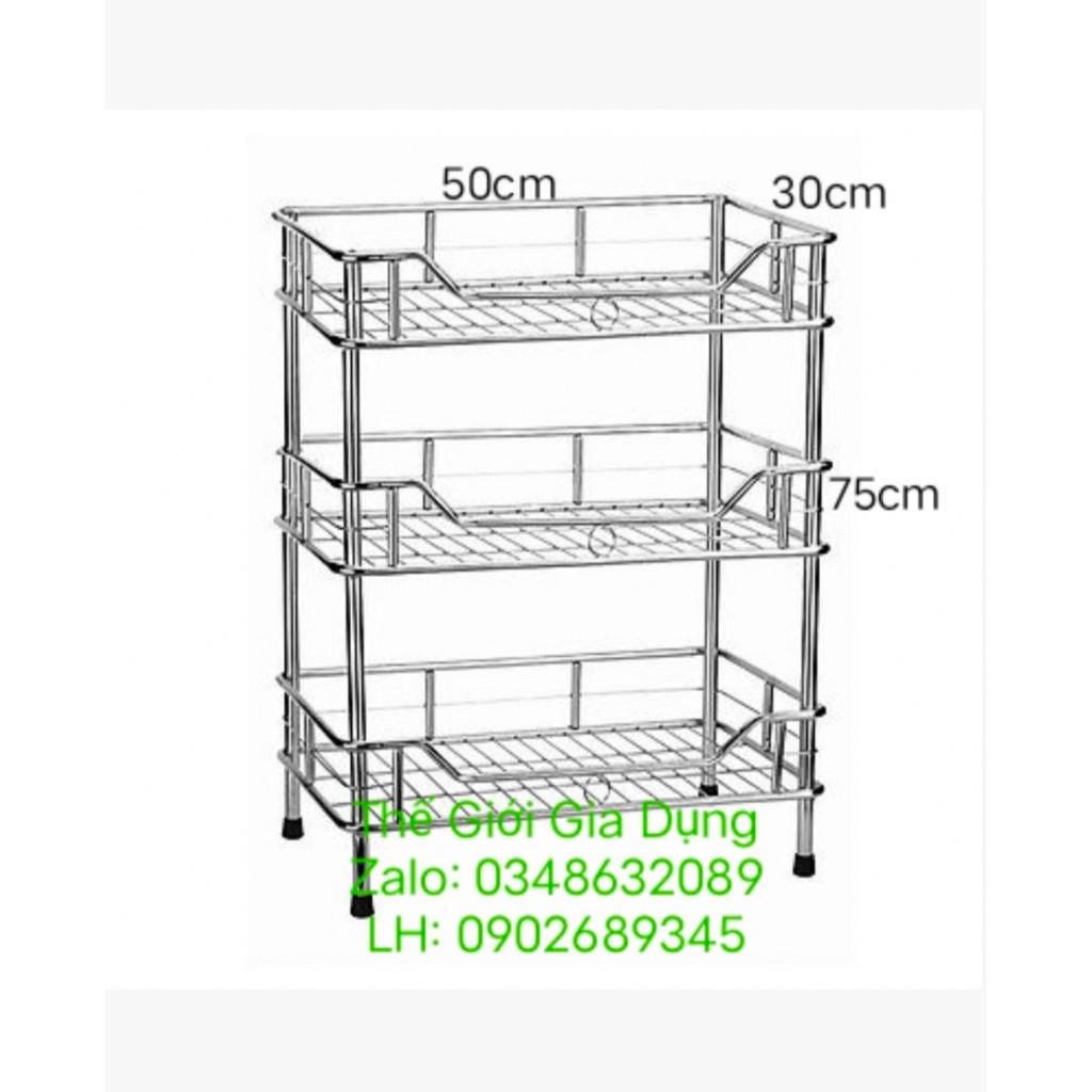 kệ chén đứng inox SUS 201 , kệ 3 tầng kích thước 30cm x 50cm x 75cm ...