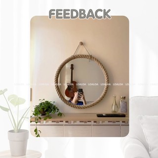 Gương trang điểm viền dây thừng, gương tròn treo tường decor homstay, spa, nail cực kì sang trọng độc lạ