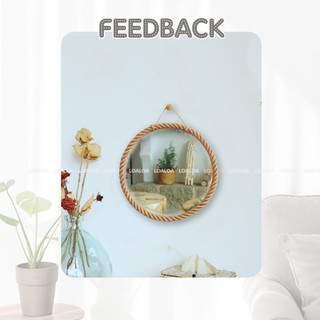 Gương trang điểm viền dây thừng, gương tròn treo tường decor homstay, spa, nail cực kì sang trọng độc lạ