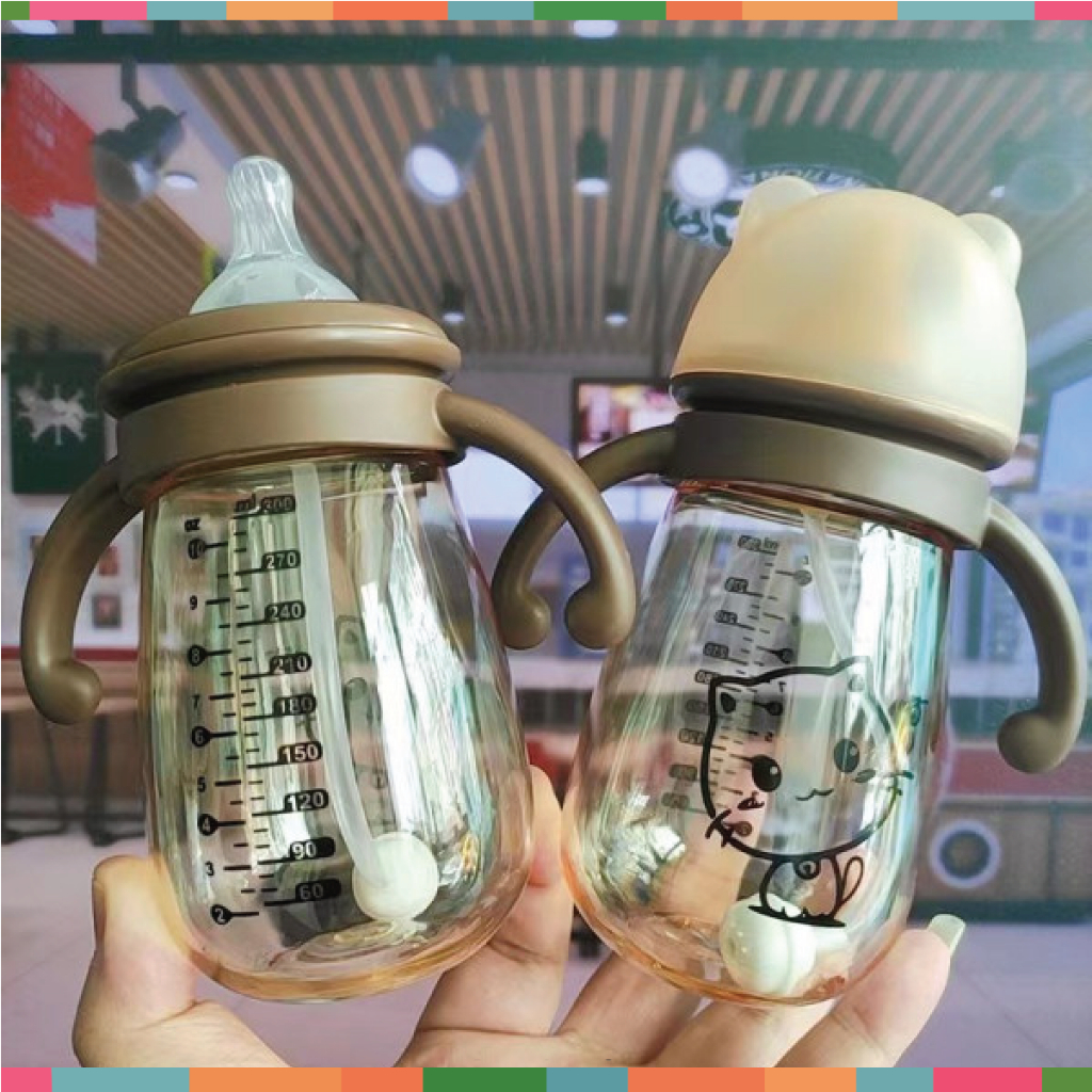 Bình sữa cho bé sơ sinh hình Mèo chất liệu PPSU 240 - 300ml an toàn cho bé Đậu Đậu Store