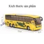 Đồ chơi mô hình xe bus đón đoàn thể thao chất liệu hợp kim, có nhạc và đèn, chạy cót