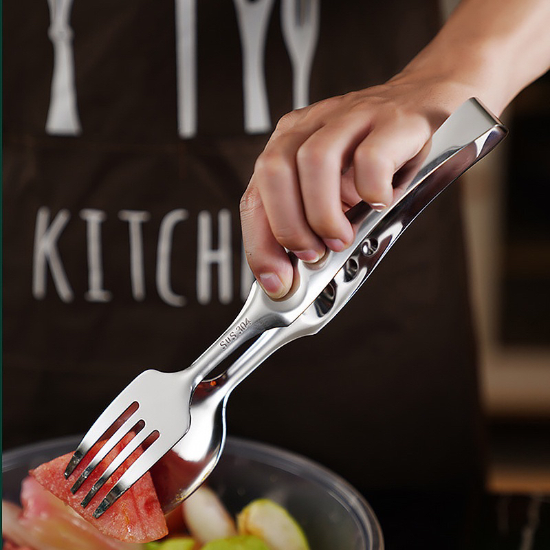 Kẹp gắp thức ăn tiện dụng đũa thìa inox 304 - T32