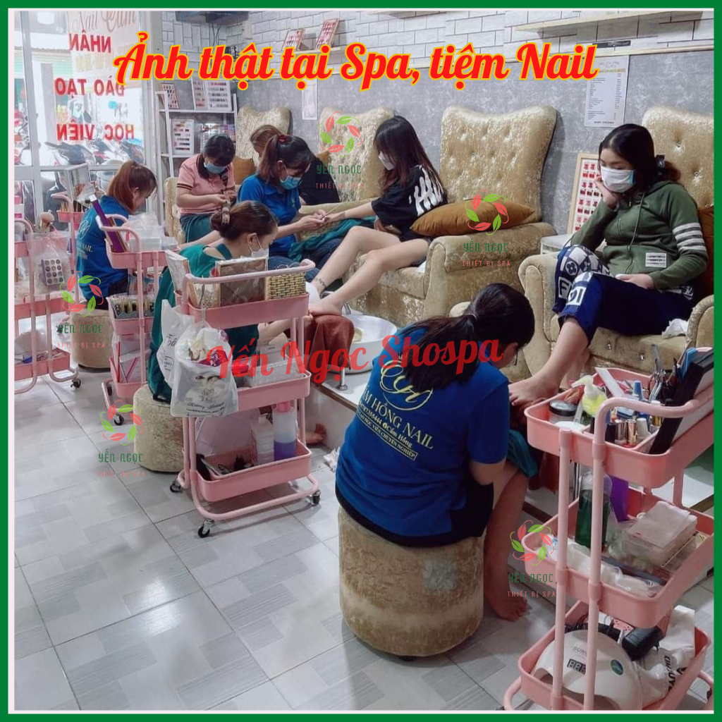 Xe đẩy nhựa spa 3 tầng | Kệ nhựa đựng đồ đa năng