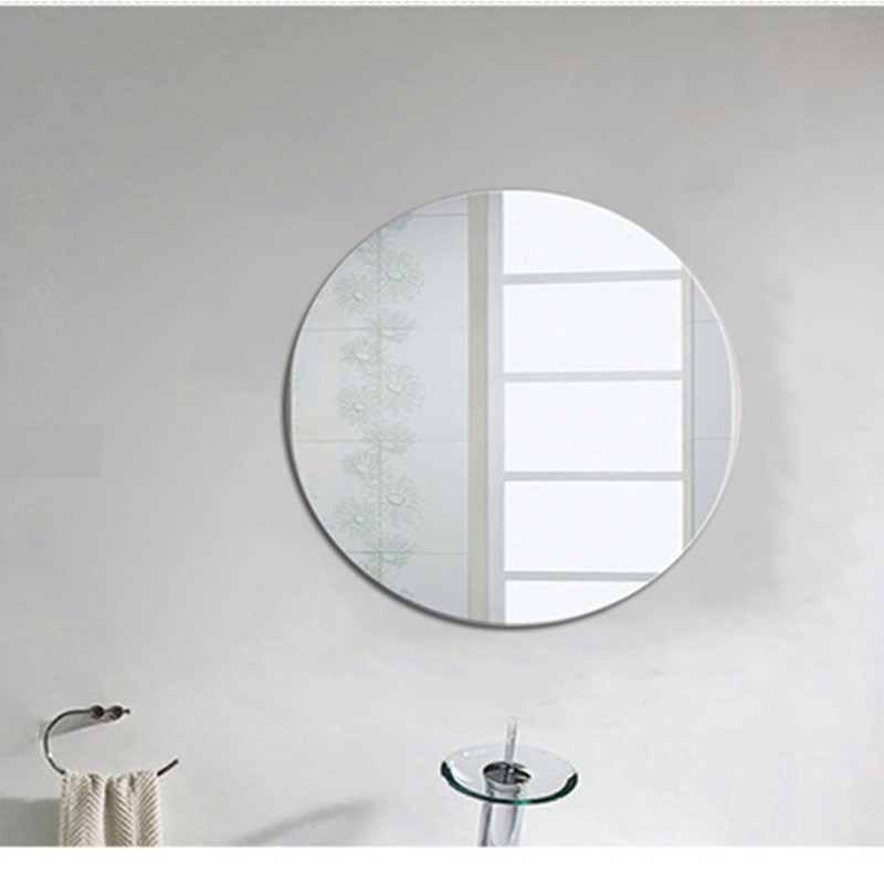 Gương không viền dán tường decor - gương tròn phòng tắm không viền decor dán tường