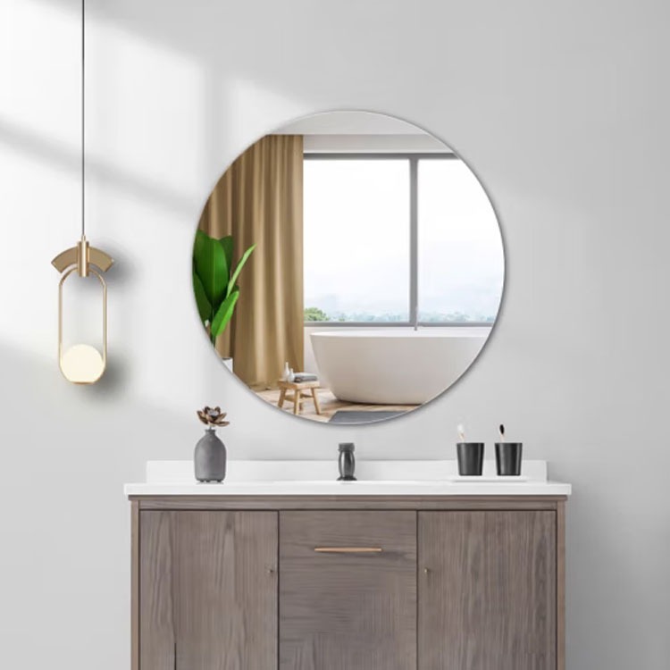 Gương không viền dán tường decor - gương tròn phòng tắm không viền decor dán tường