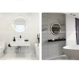 Gương trang điểm đèn led cảm ứng treo bàn trang điểm, bồn rữa tay, treo nhà tắm nút cảm ứng cực nhạy, sang trọng