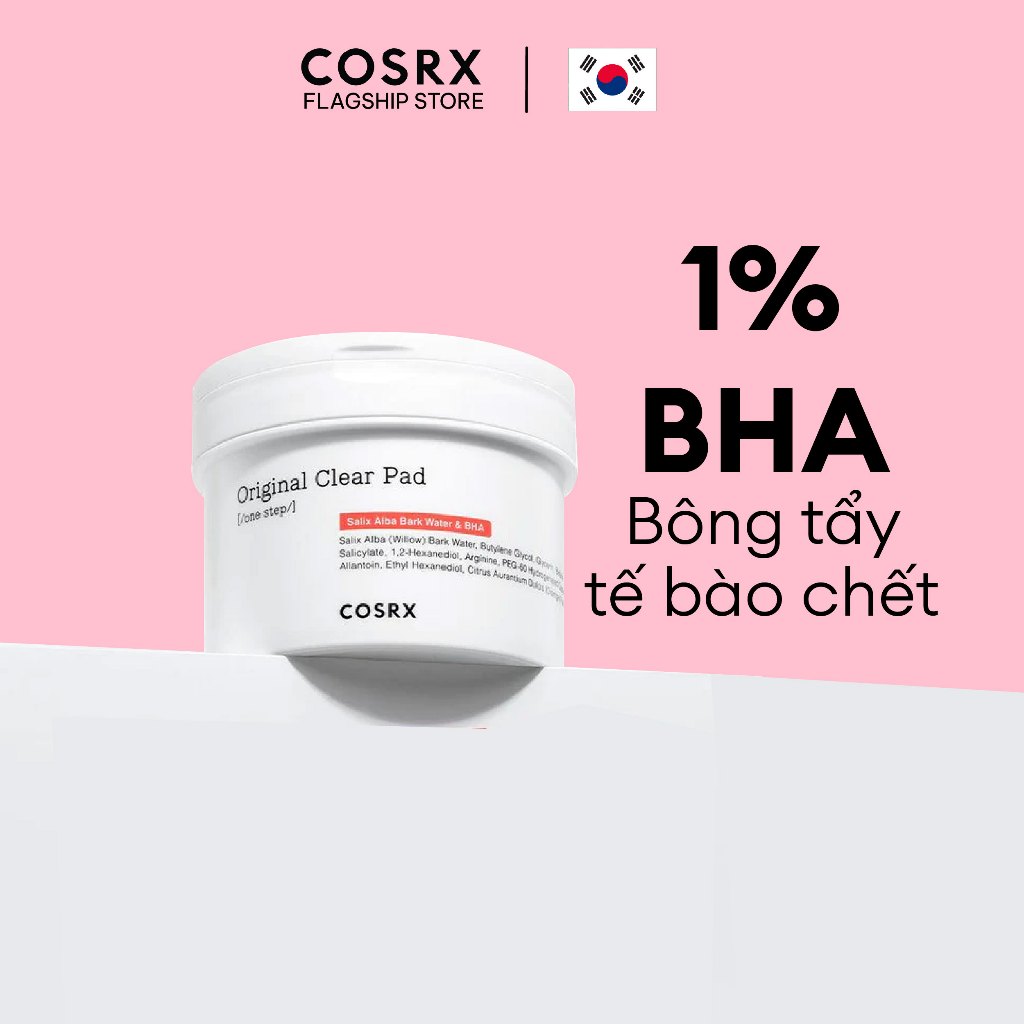 Bông Tẩy Tế Bào Chết Hoá Học 1 Bha Cosrx One Step Original Clear Pad