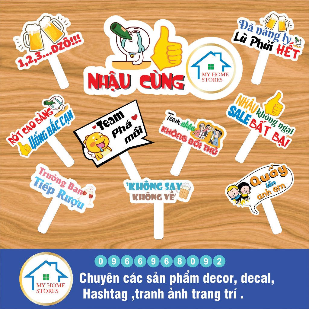 Hashtag chủ đề ăn nhậu, liên hoan , tiệc tất liên, tiệc tùng, gặp mặt ...