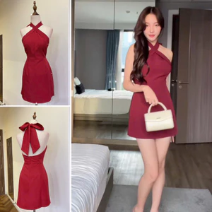 ĐẦM CỔ YẾM MINI NƠ LƯNG