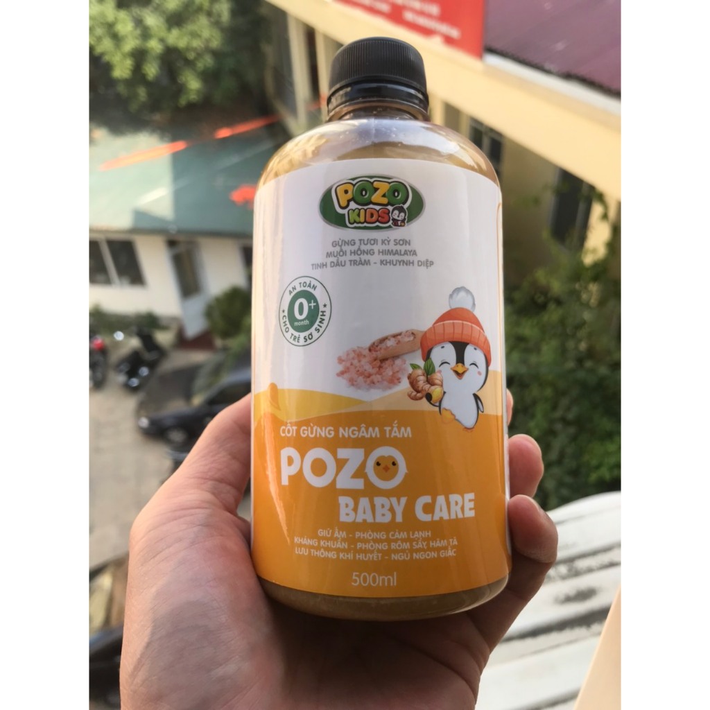 [COMBO GIỮ ẤM CHO BÉ] Combo Pozo Tắm & Thoa Ấm: Nước Cốt Gừng Tắm Bé & Sáp Ấm - Phòng Cảm, Giảm Ho, Ngủ Ngon