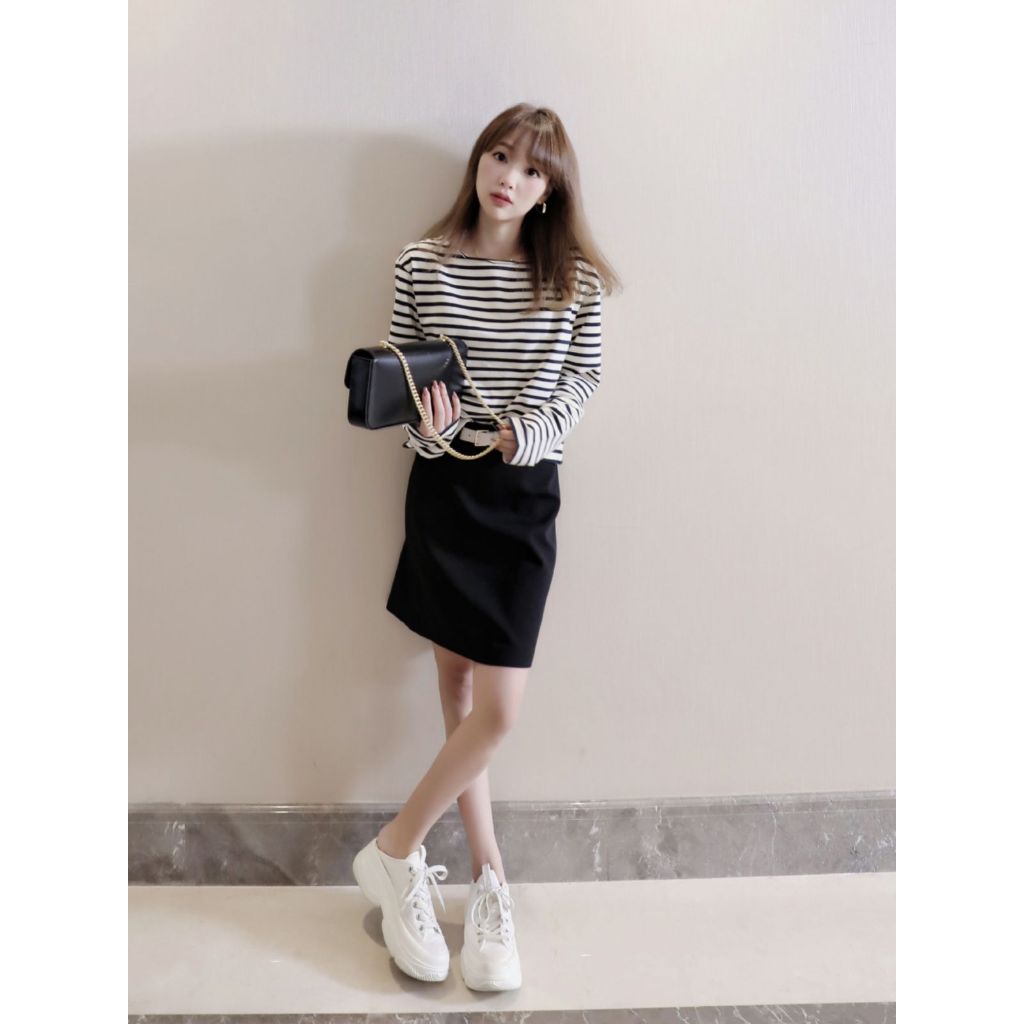 Áo Thun Dài Tay Cổ Thuyền Sọc Trắng Đen JULY Fashion, Áo thun Kiểu kẻ sọc ngang tay dài vải cotton 100% dày dặn
