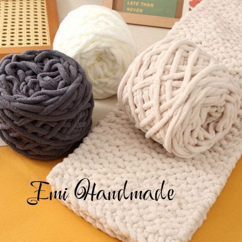 Len nhung đũa sợi to cuộn 100g - len bông sữa - đan móc khăn, thảm, chăn, thú bông khổng lồ mềm mịn (Đủ bảng màu 01-73)