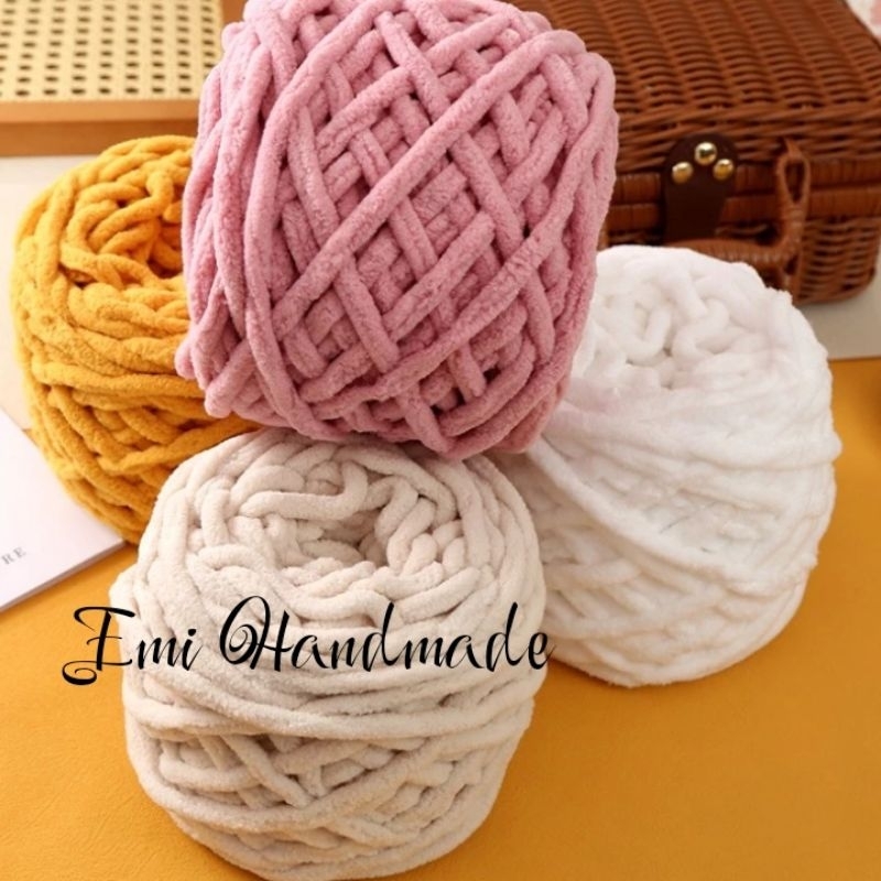 Len nhung đũa sợi to cuộn 100g - len bông sữa - đan móc khăn, thảm, chăn, thú bông khổng lồ mềm mịn (Đủ bảng màu 01-73)