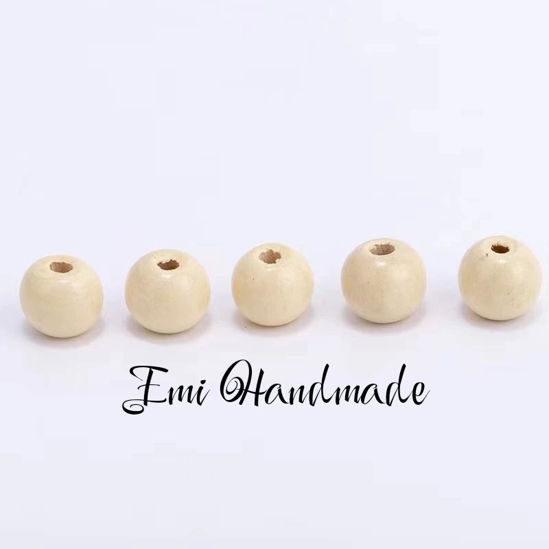 Hạt gỗ mộc size to làm thủ công-trang trí túi tỏi
