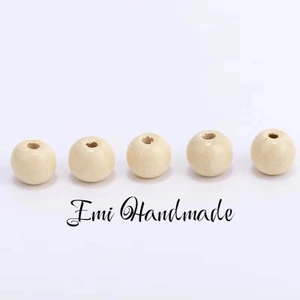 Hạt gỗ mộc size to làm thủ công-trang trí túi tỏi