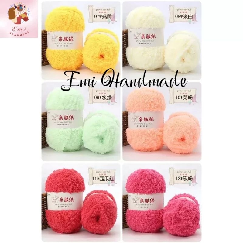 Bông xù bảng màu siêu cute lông cừu siêu mịn màng, êm ái, ấm áp đan móc chăn, áo, mũ, khăn cực thích 50g
