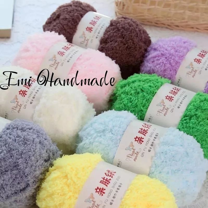 Bông xù bảng màu siêu cute lông cừu siêu mịn màng, êm ái, ấm áp đan móc chăn, áo, mũ, khăn cực thích 50g