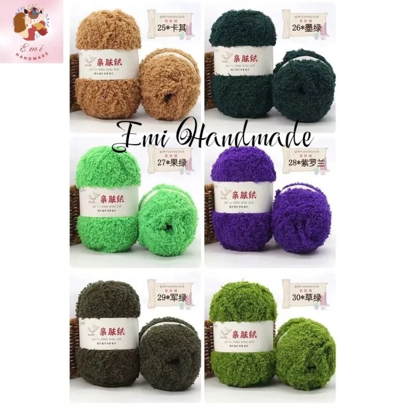 Bông xù bảng màu siêu cute lông cừu siêu mịn màng, êm ái, ấm áp đan móc chăn, áo, mũ, khăn cực thích 50g