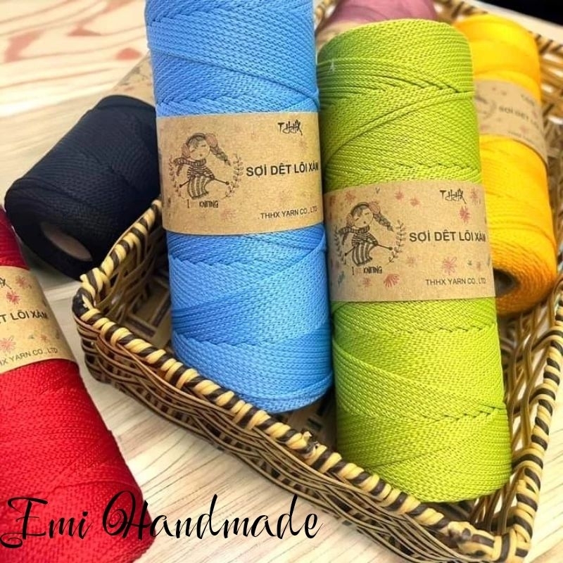 Sợi Dệt THHX lõi giấy - Cỡ sợi 2mm chuyên móc túi xách, ví, mũ nón lên dáng đẹp, màu sắc vintage
