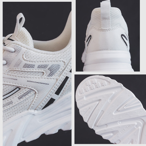 Giày thể thao nam  mẫu BCV-FW02 giày Sneaker Mmàu trắng xám đế cao su non đi học đi làm chạy bộ