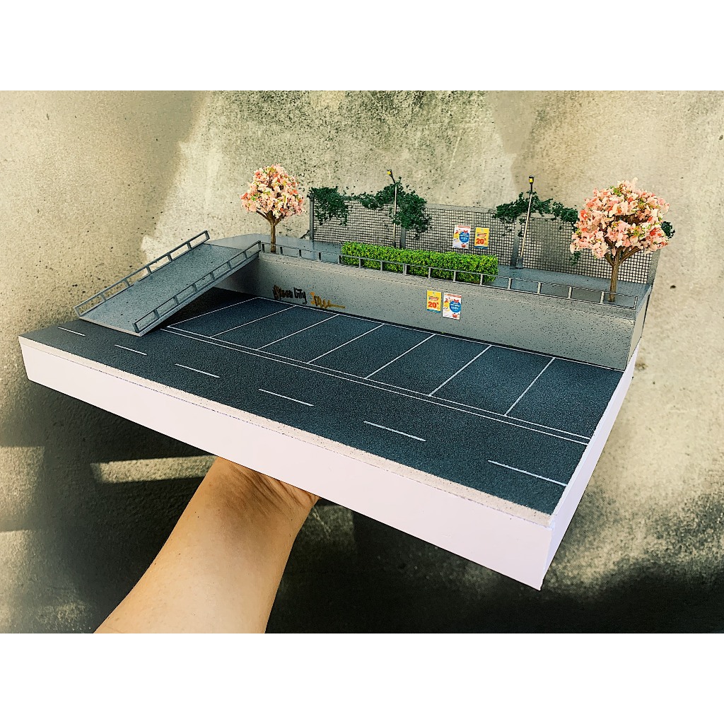 Bộ sa bàn bãi đậu xe 1/64