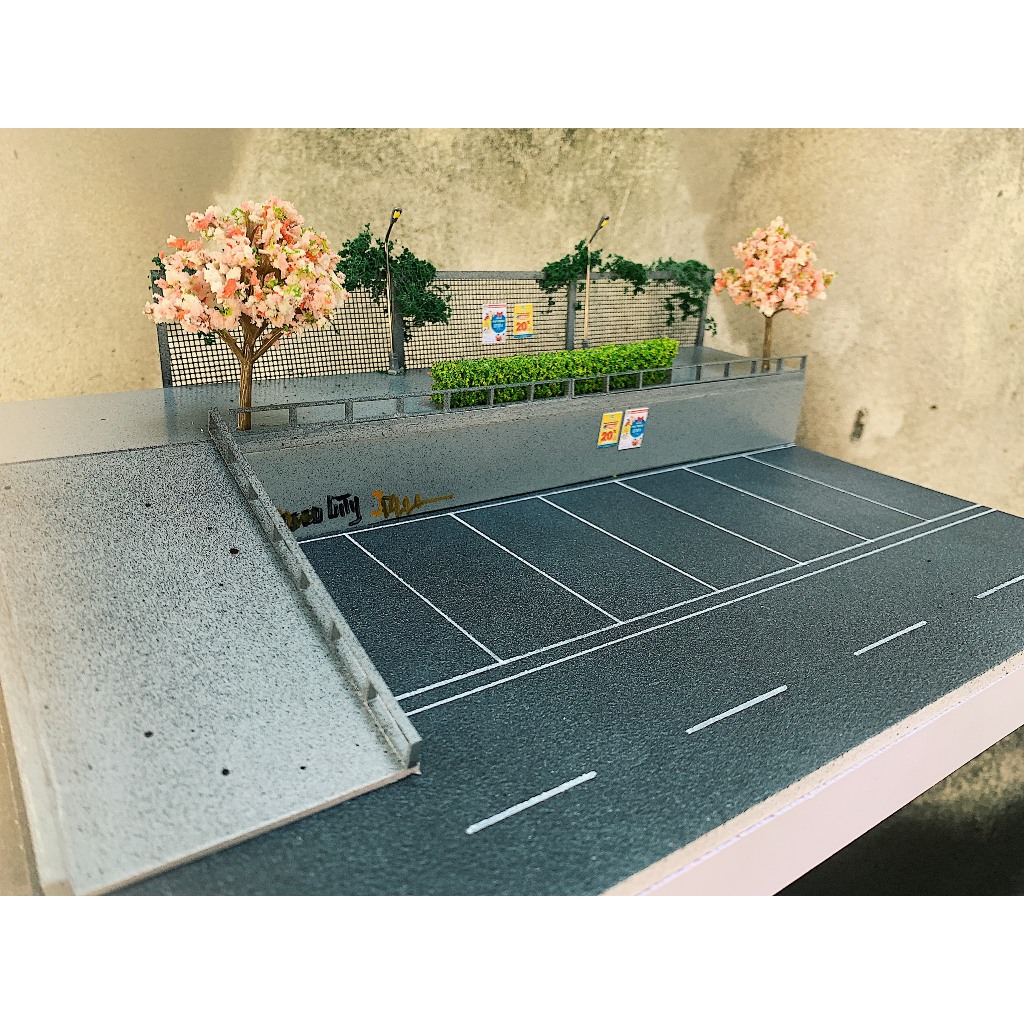Bộ sa bàn bãi đậu xe 1/64