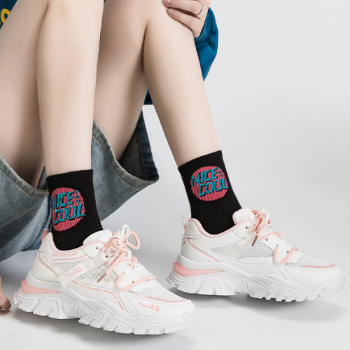 Giày thể thao nữ màu trắng hồng mẫu BCV-FW03 dùng đi học đi làm chạy bộ, giày Sneaker nữ chính hãng WARRIOR