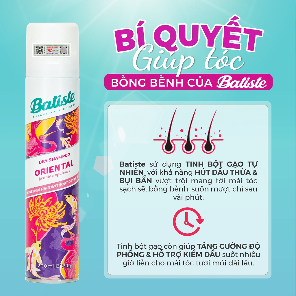 Ảnh Dầu Gội Khô Batiste Hương Hoa Á Đông Sang Trọng Quý Phái - Batiste Dry Shampoo Pretty & Opulent Oriental 200ml 4