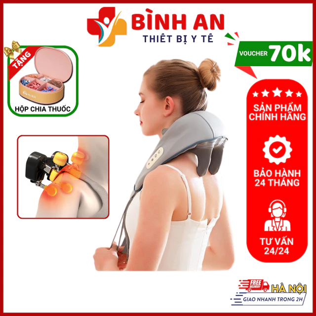 MÁY MASSAGE VAI CỔ XOA BÓP THẾ HỆ MỚI AS-30, MÁY MASSAGE CỔ VAI GÁY 6D - MASSAGE TRỊ LIỆU GIẢM ĐAU VAI GÁY