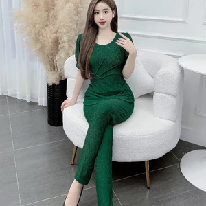 Đồ bộ trung niên cho mẹ đồ mặc nhà set bộ đồ nữ quần dài mặc nhà vải xốp - cn132