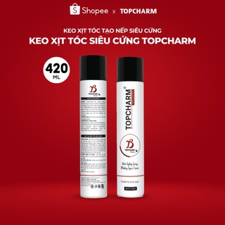 Keo xịt tóc tạo nếp siêu cứng TOPCHARM 420ml Gôm xịt tóc giữ nếp lâu, nhanh khô, không bết dính
