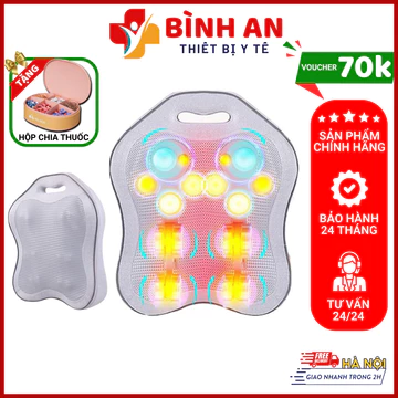 Gối massage cổ vai gáy MISUKO LA-96 , máy massage lưng cột sống, máy massage lưng cổ vai gáy hồng ngoại