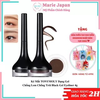 Kẻ Mắt TONYMOLY Dạng Gel Chống Lem Chống Trôi Black Gel Eyeliner 4g