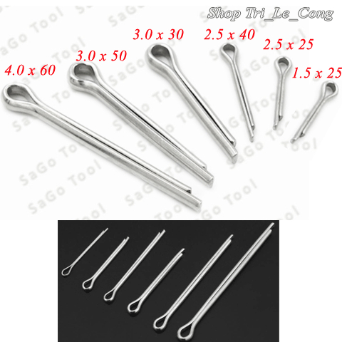 Chốt chẻ khóa đình gài lổ an toàn bulong đai ốc vít mạ kẽm D1.5 D2.5 D3 ...