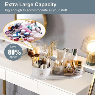 Hộp Đựng Cọ-Khay để Đồ Trang Điểm Cao Cấp, Xoay 360 Độ Tiện Lợi