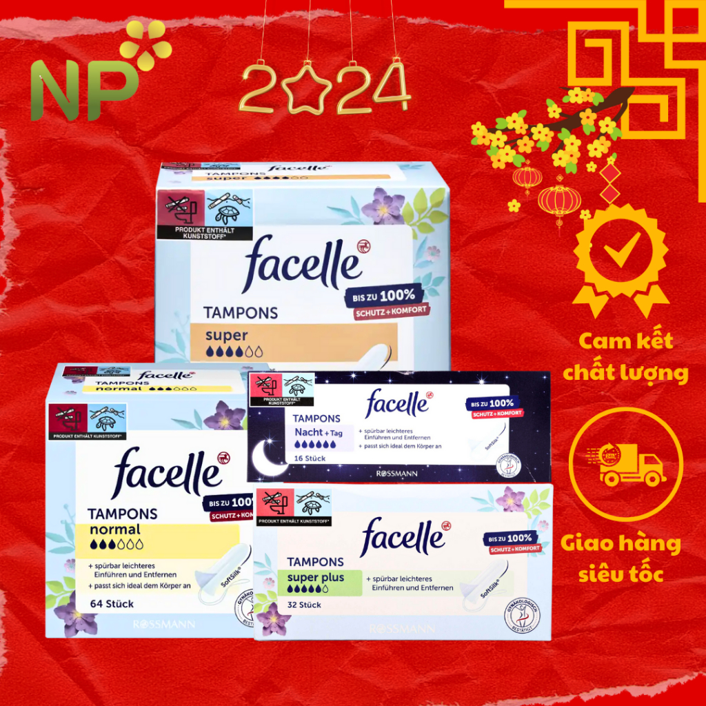 Băng vệ sinh Tampons Facelle Super Plus Băng vệ sinh dạng nút Hàng