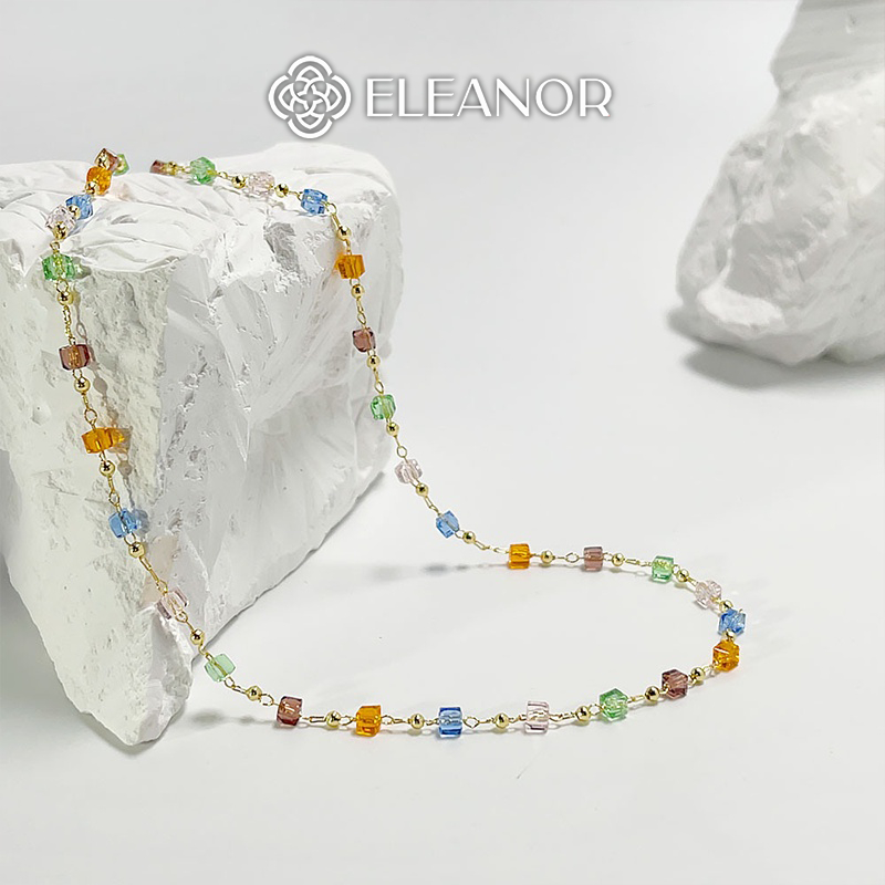 Dây chuyền nữ Eleanor Accessories dạng chuỗi hạt nhiều màu vòng cổ basic phụ kiện trang sức 5335